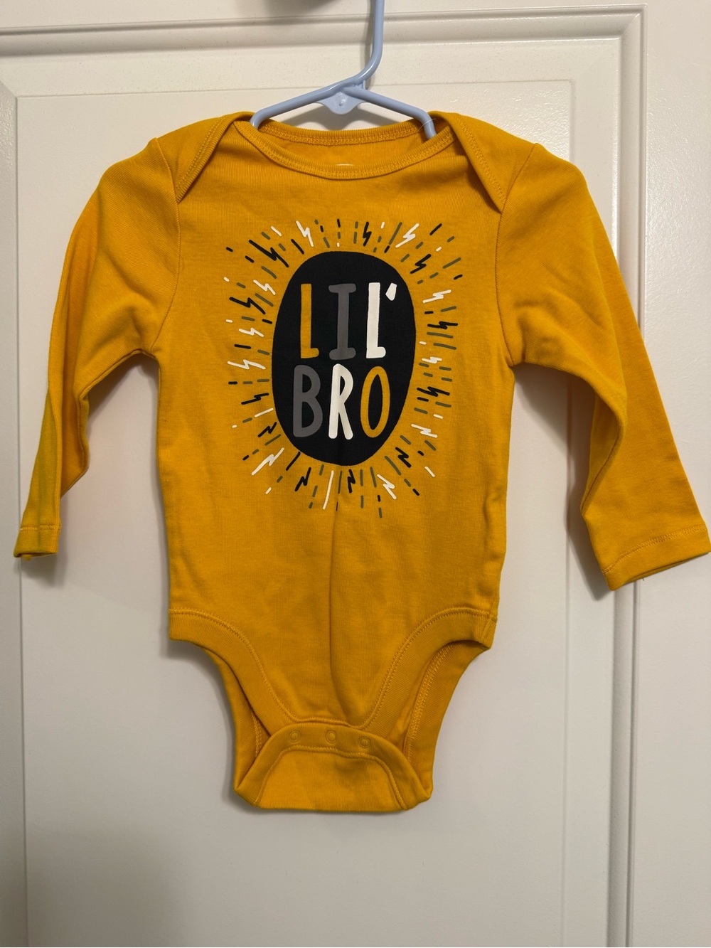 Old Navy Mustard Yellow 'Lil Bro' Long-Sleeve Bodysuit
